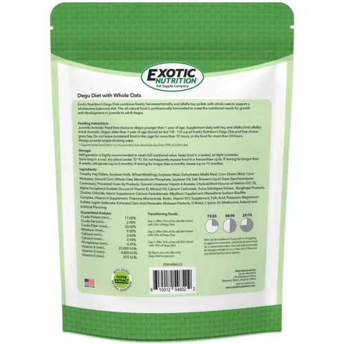 Degu Diet With Whole Oats Degu Food -Nutrition Pet Shop DeguDietBack1