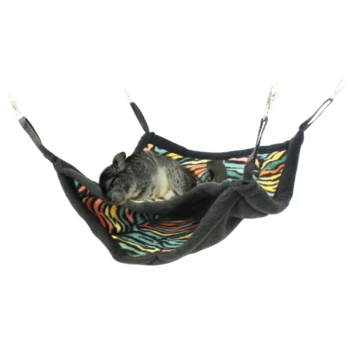 Double Hammock -Nutrition Pet Shop DoubleHammockRainbowZebrawithChinchilla 1