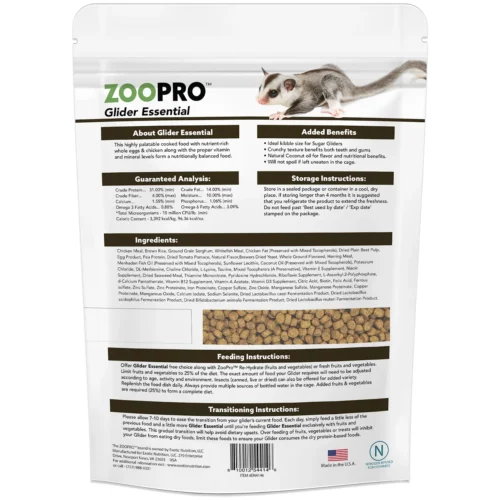 ZooPro Glider Essential Sugar Glider Food -Nutrition Pet Shop GliderEssentialBack 1
