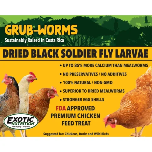 Grub-Worms Black Soldier Fly Larvae -Nutrition Pet Shop GrubwormsLabelFront1 90c7d33a 895e 4faa b407 c3e044c1f470