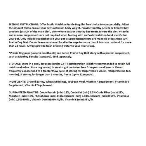 Prairie Dog Food 9 Prairie Dog Food -Nutrition Pet Shop PrairieDogDiet3