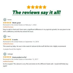 Squirrel-Cal (Calcium Supplement) -Nutrition Pet Shop SquirrelCalReviews1