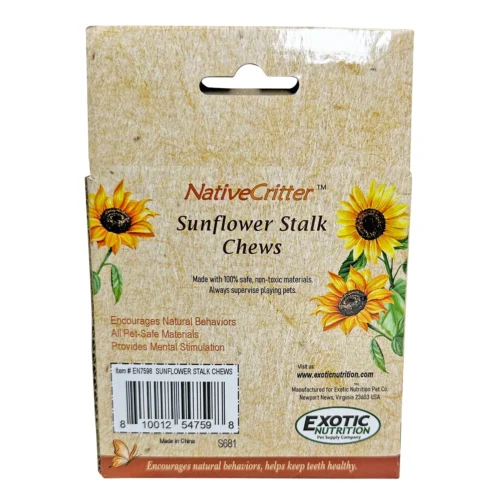 Sunflower Stalk Slices 9 Sunflower Stalk Slices -Nutrition Pet Shop SunflowerStalkChewsBack1