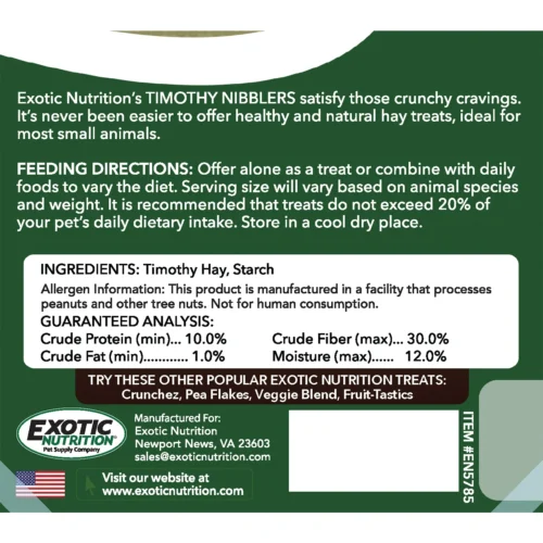 Timothy Nibblers -Nutrition Pet Shop TimothyNibblersBack2
