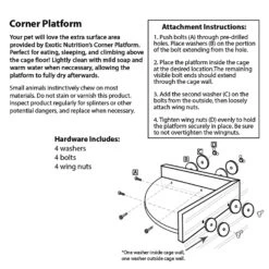 Wood Corner Platform -Nutrition Pet Shop WoodCornerPlatformDiagram1